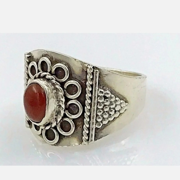 Vintage sterling carnelian ring 8 - Picture 8 of 8